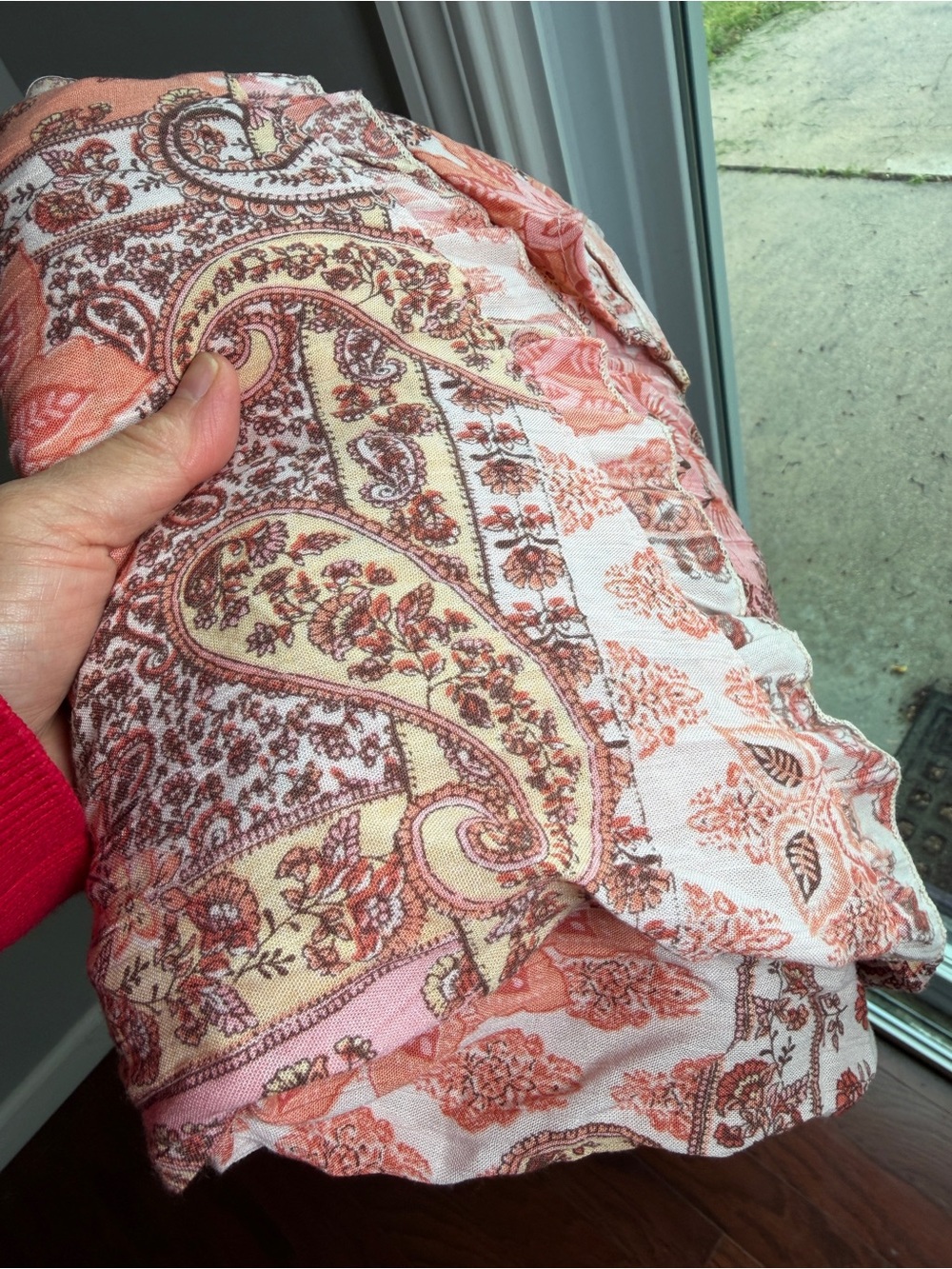 Angie Boho Pink Paisley High Low Maxi Dress Romantic Cottagecore Festival LARGE - Picture 14 of 14